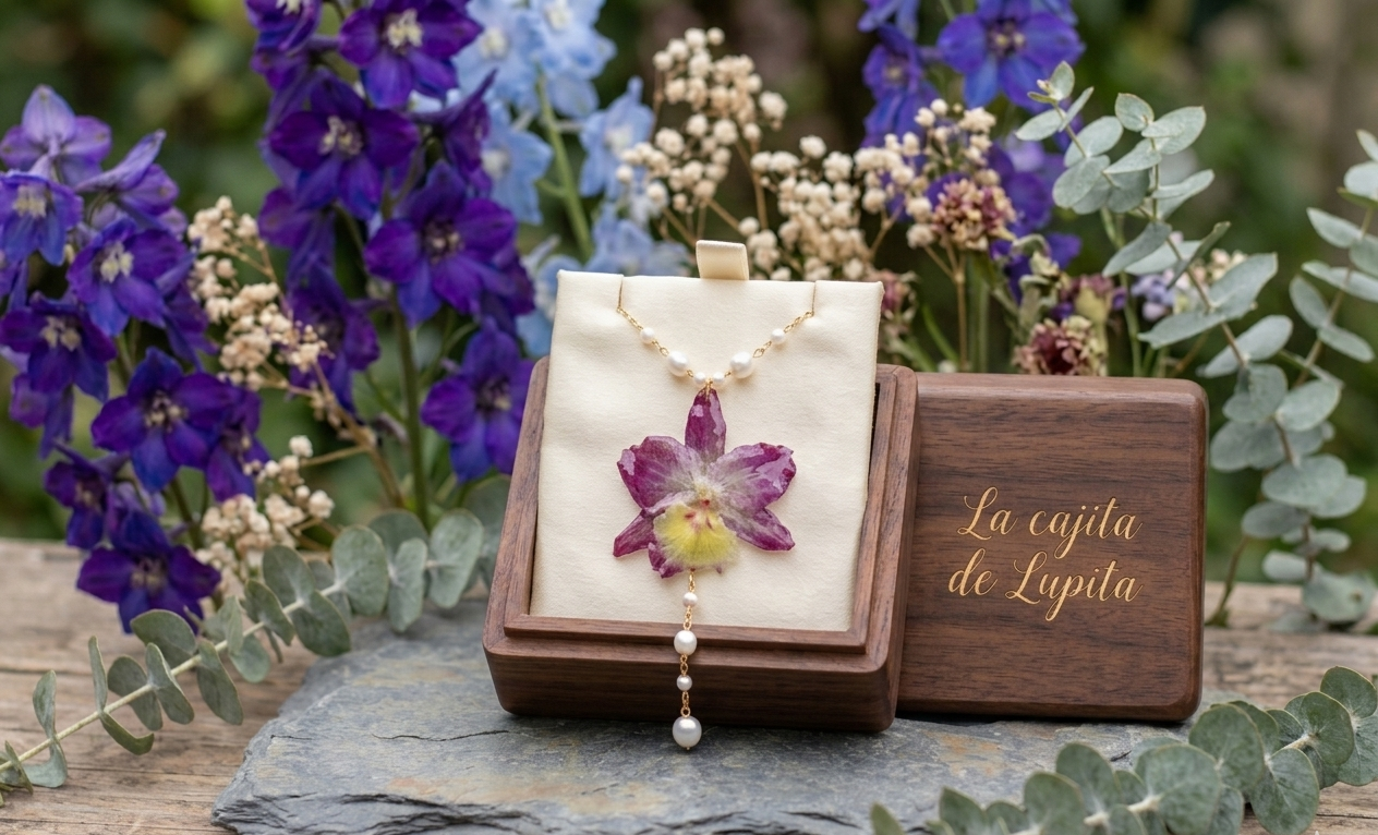 Collar encanto floral con perlas