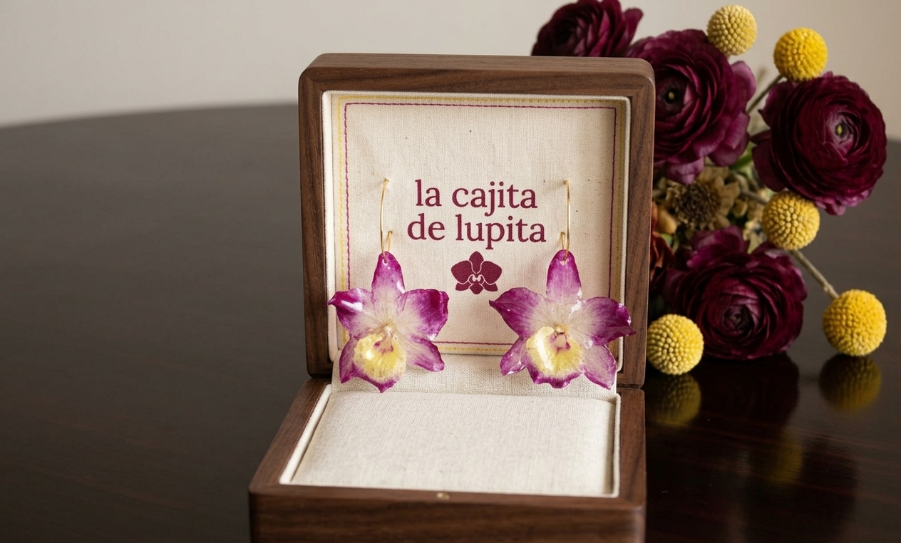 Pendientes Orquídea Majestuosa