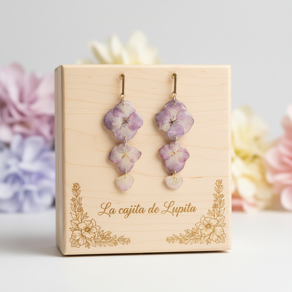 Pendientes Lluvia de Malva